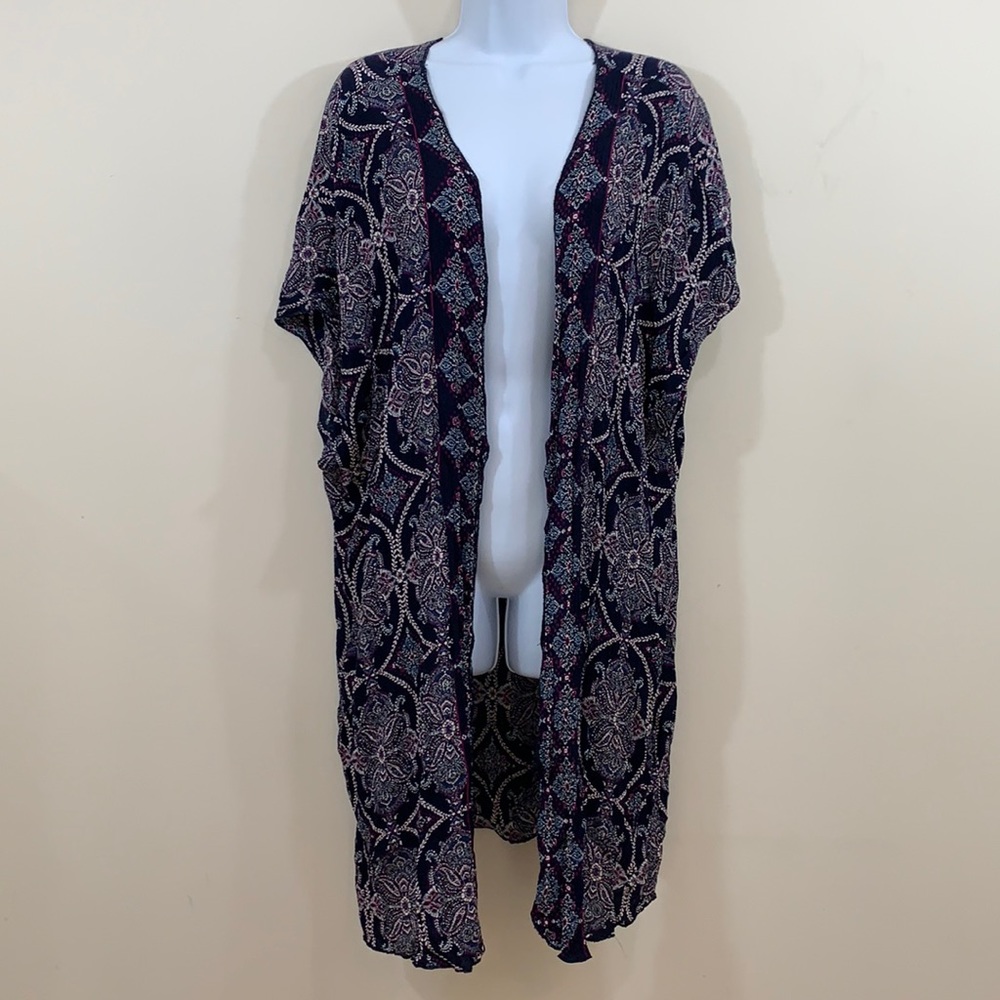 Xhilaration Short Sleeve Open Front Duster